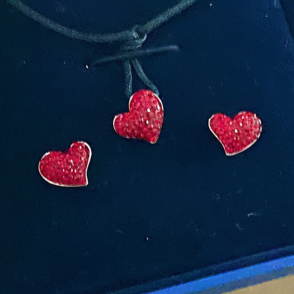 Swarovski crystal heart necklace and earrings.